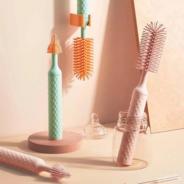 Electric 360° Rotating Silicone Bottle & Pacifier Cleaning Brush Set - Featured Mart