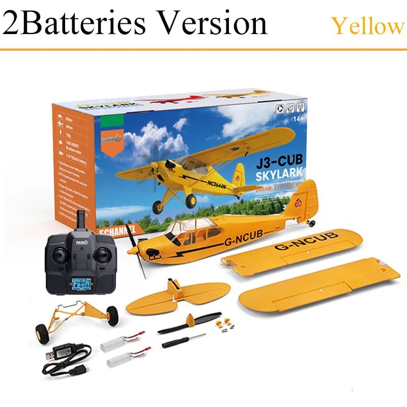 J3 - CUB RC Plane – Brushless 3D/6G RTF Remote Control Airplane - Featured Mart