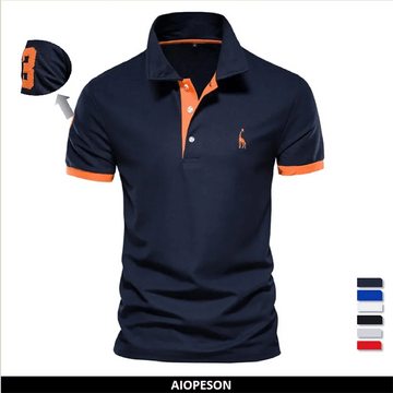 Men's Polo Shirt with Quality Giraffe Embroidery - Featured Mart