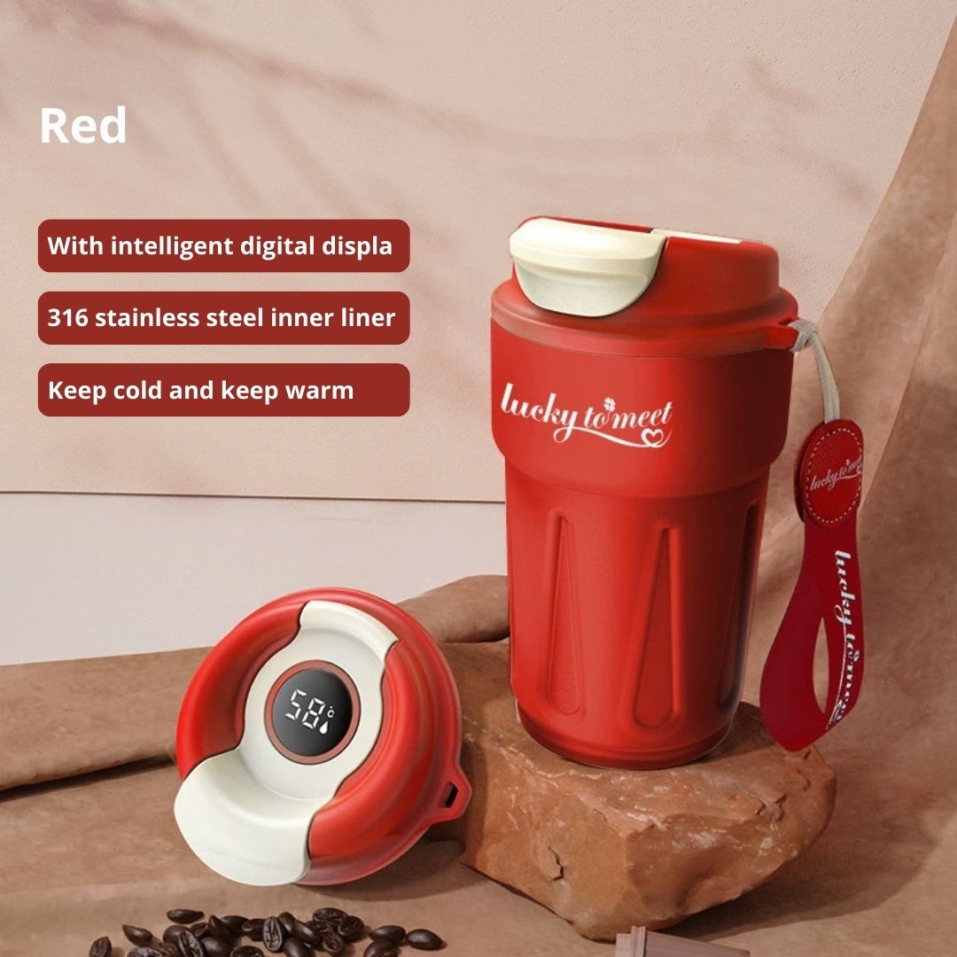 Stainless Steel Travel Mug with Temp Display - Featured Mart