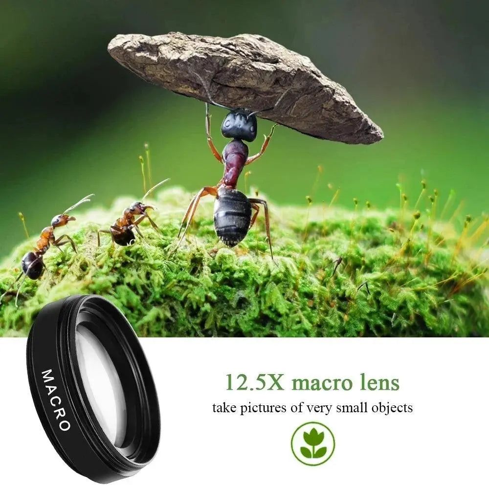 2-in-1 Mobile Lens: 0.45X Wide Angle & 12.5X Macro HD for iPhone & Android Featured Mart