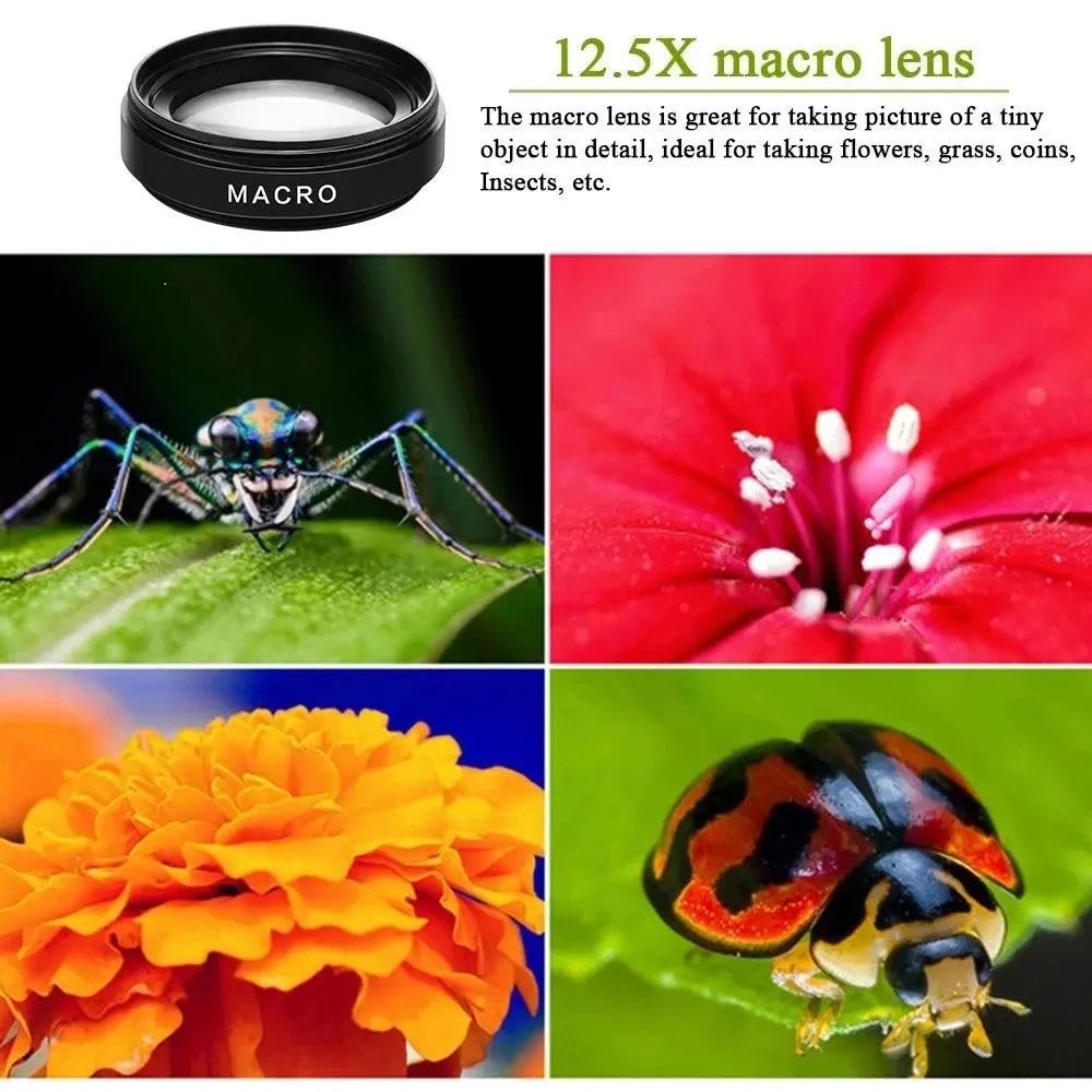 2 - in - 1 Mobile Lens: 0.45X Wide Angle & 12.5X Macro HD for iPhone & Android - Featured Mart