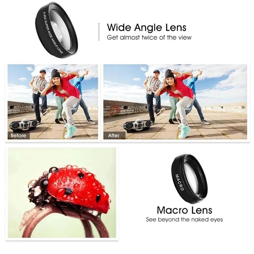 2 - in - 1 Mobile Lens: 0.45X Wide Angle & 12.5X Macro HD for iPhone & Android - Featured Mart