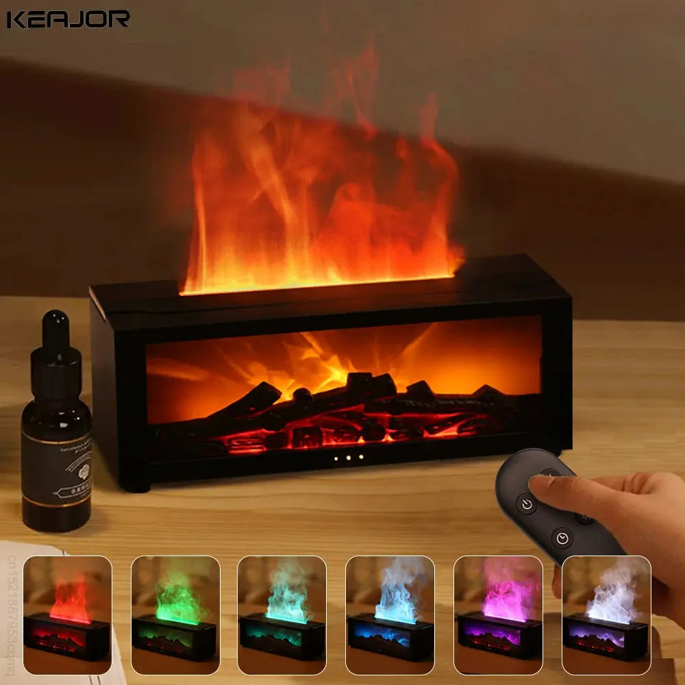 Cool Flame Aroma Essential Oil Humidifier with RGB Light & Remote Featured Mart