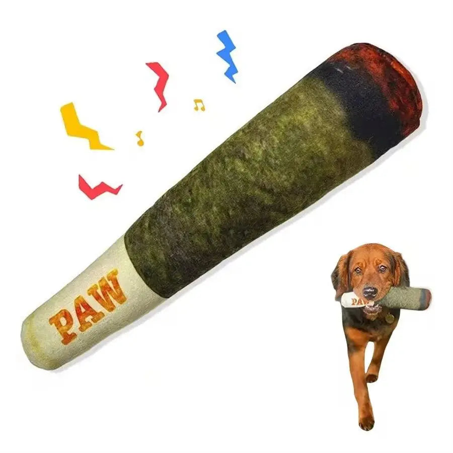 Green Simulation Cigar Plush Toy for Handsome Dogs Featured Mart