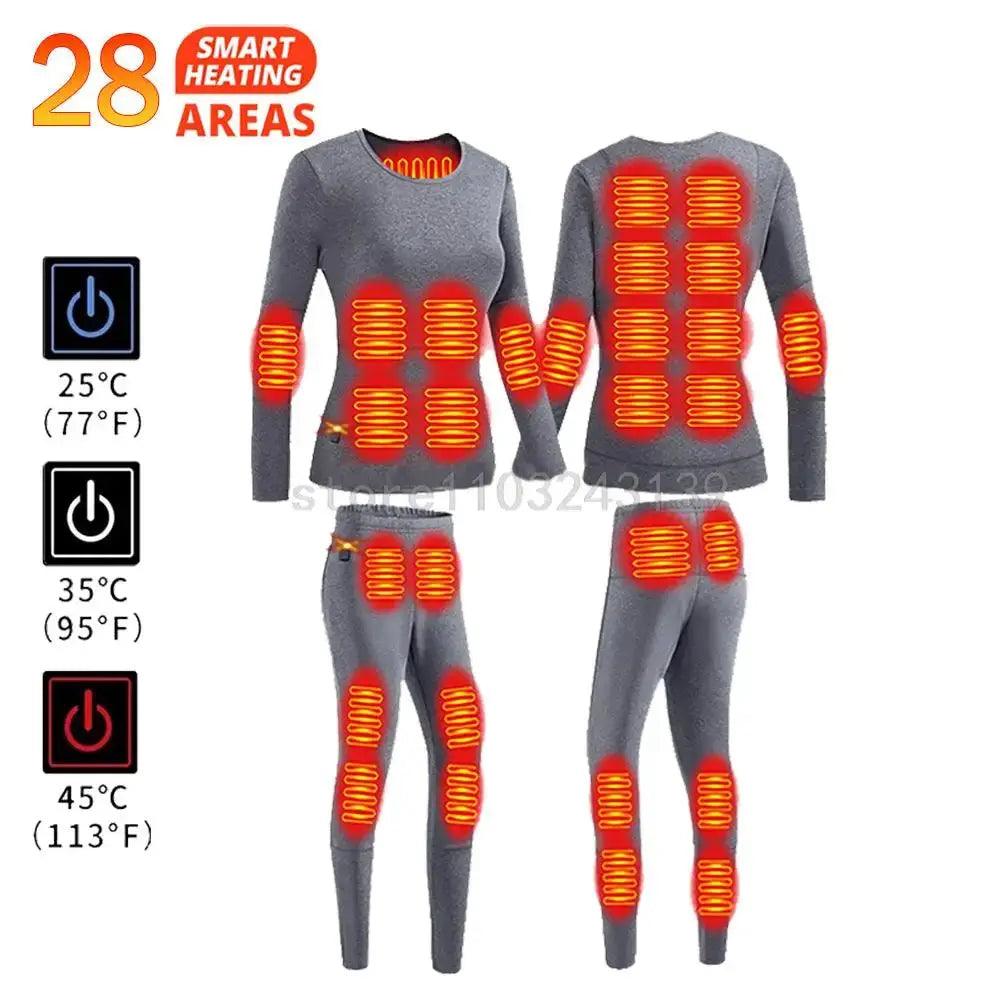 Men’s Winter Heated Thermal Jacket & Pants USB Electric Skiwear Featured Mart