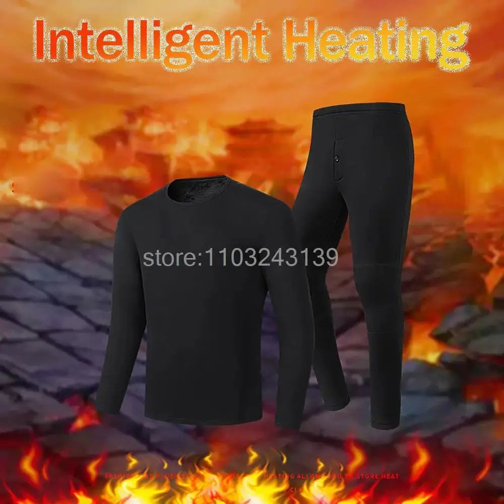 Men’s Winter Heated Thermal Jacket & Pants USB Electric Skiwear Featured Mart