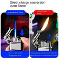 NEW Embossed Three-dimensional Pattern Double Fire Inflatable Lighter Multifunction with Dial Visual Gas Chamber Direct Lighter - FeaturedMart