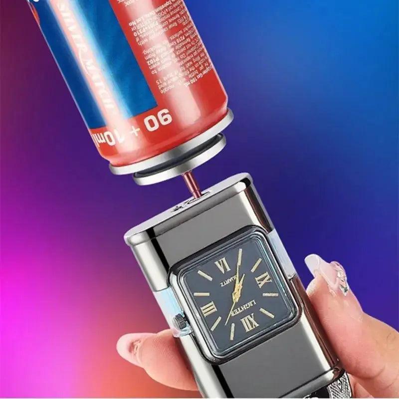 NEW Embossed Three-dimensional Pattern Double Fire Inflatable Lighter Multifunction with Dial Visual Gas Chamber Direct Lighter - FeaturedMart