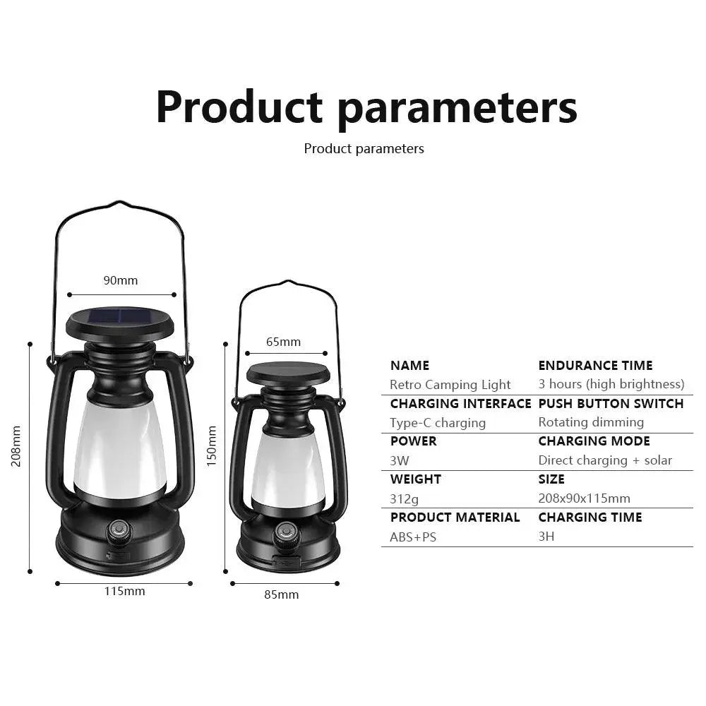 Solar Rechargeable Portable Camping Light Featured Mart