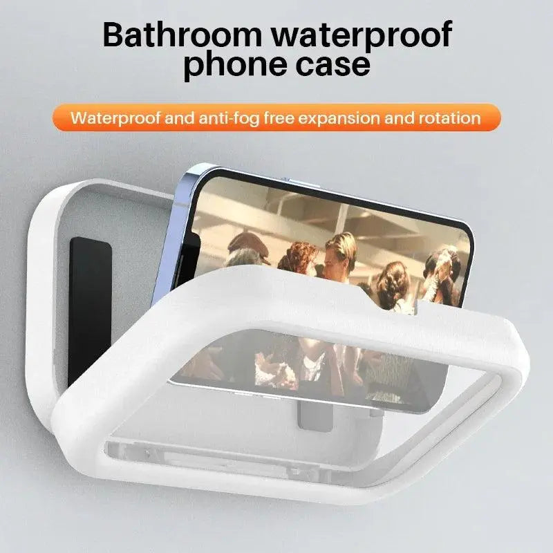 Waterproof Rotating Bathroom Phone Holder Featured Mart