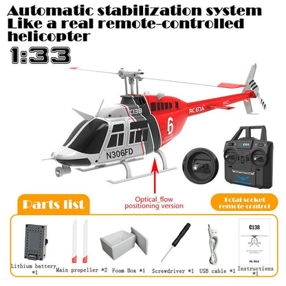 C138 RC Bell 206 Helicopter – 1:36 Scale, Altitude Hold, 6 - Axis Gyro - Featured Mart
