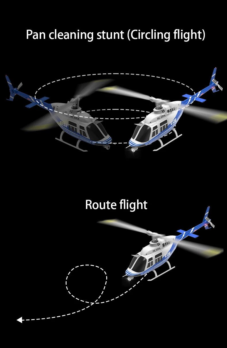 C138 RC Bell 206 Helicopter – 1:36 Scale, Altitude Hold, 6 - Axis Gyro - Featured Mart