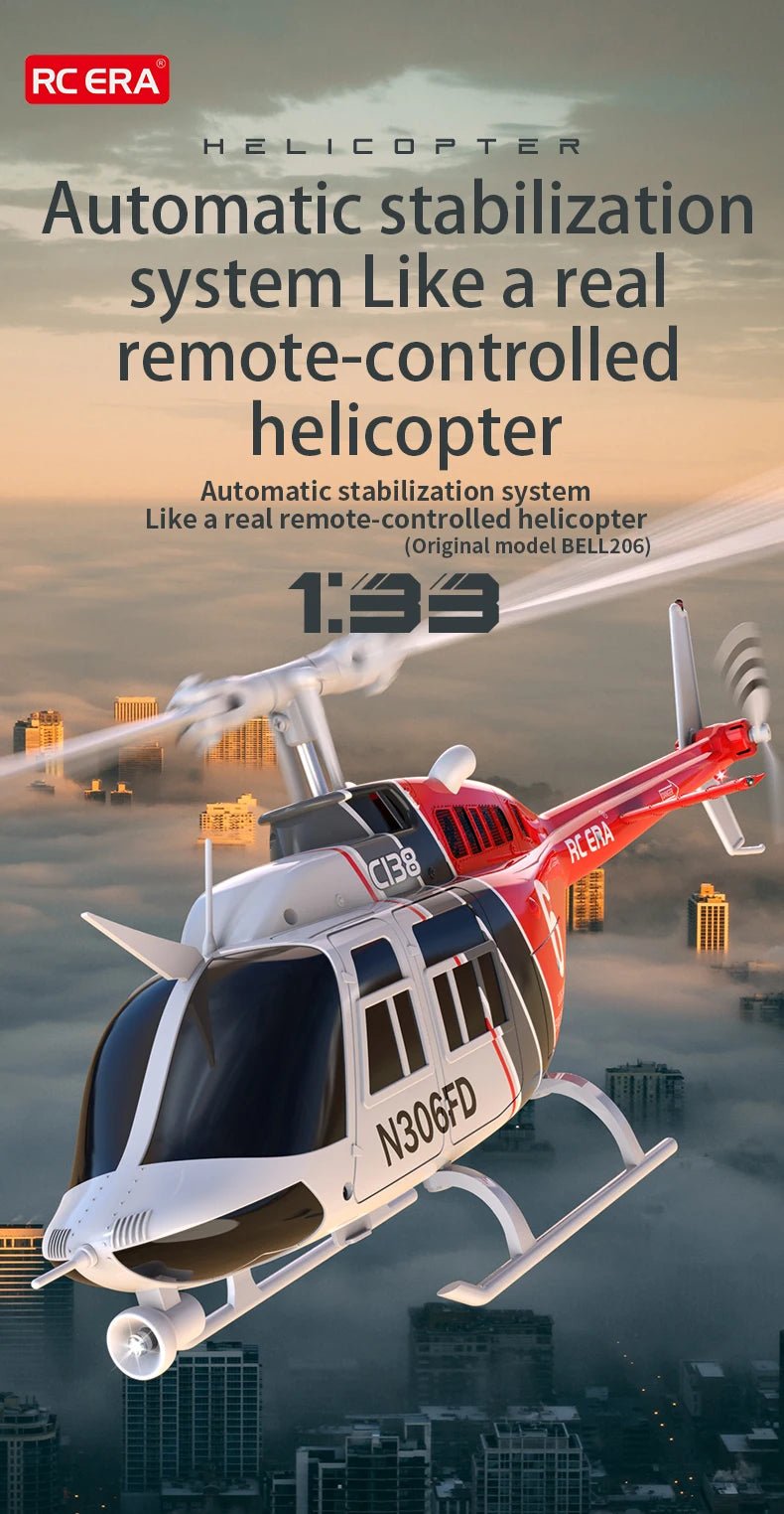C138 RC Bell 206 Helicopter – 1:36 Scale, Altitude Hold, 6 - Axis Gyro - Featured Mart