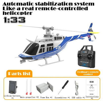 C138 RC Bell 206 Helicopter – 1:36 Scale, Altitude Hold, 6 - Axis Gyro - Featured Mart