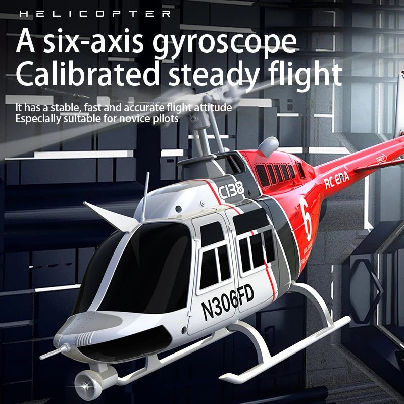 C138 RC Bell 206 Helicopter – 1:36 Scale, Altitude Hold, 6 - Axis Gyro - Featured Mart