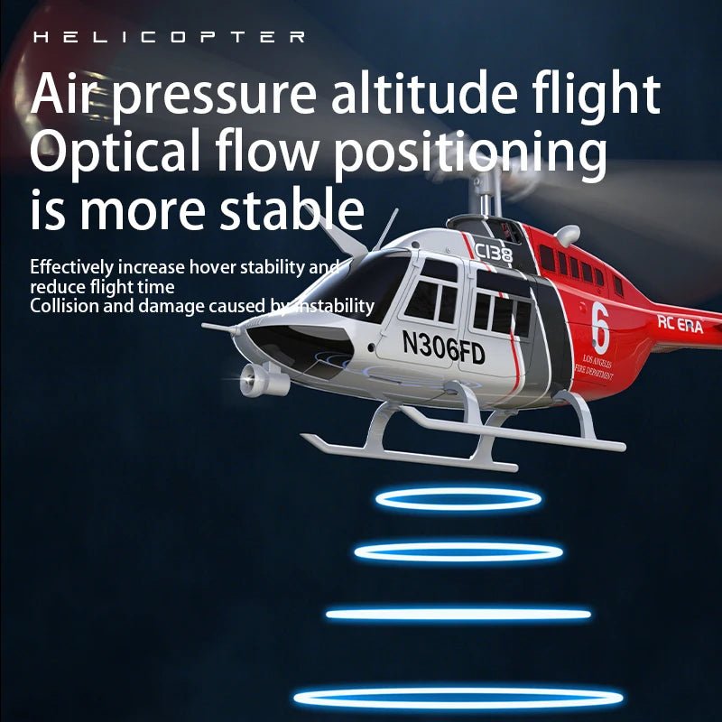 C138 RC Bell 206 Helicopter – 1:36 Scale, Altitude Hold, 6 - Axis Gyro - Featured Mart