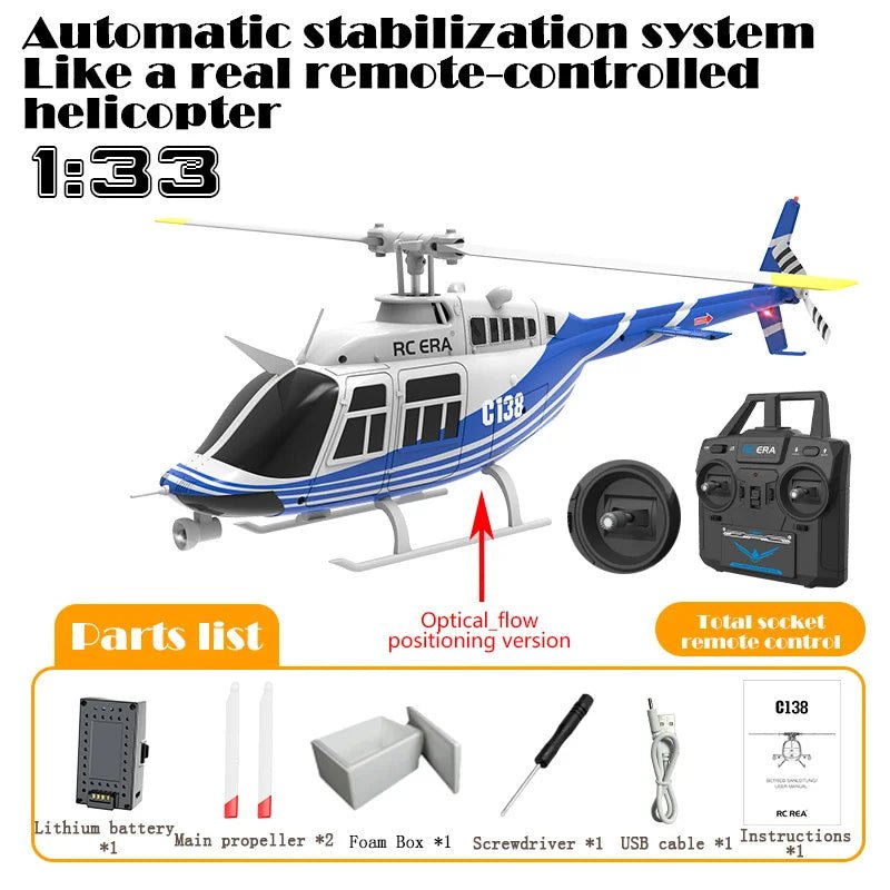 C138 RC Bell 206 Helicopter – 1:36 Scale, Altitude Hold, 6 - Axis Gyro - Featured Mart