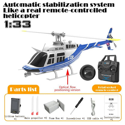 C138 RC Bell 206 Helicopter – 1:36 Scale, Altitude Hold, 6 - Axis Gyro - Featured Mart