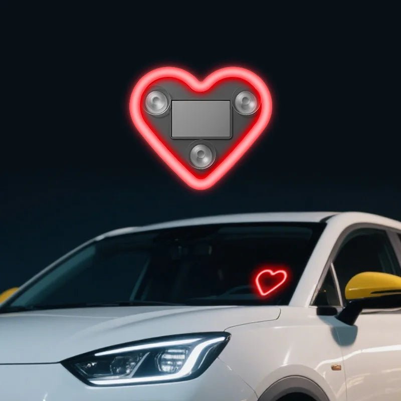 Car Solar Heart LED Light – Wireless Ambient Lamp - Featured Mart