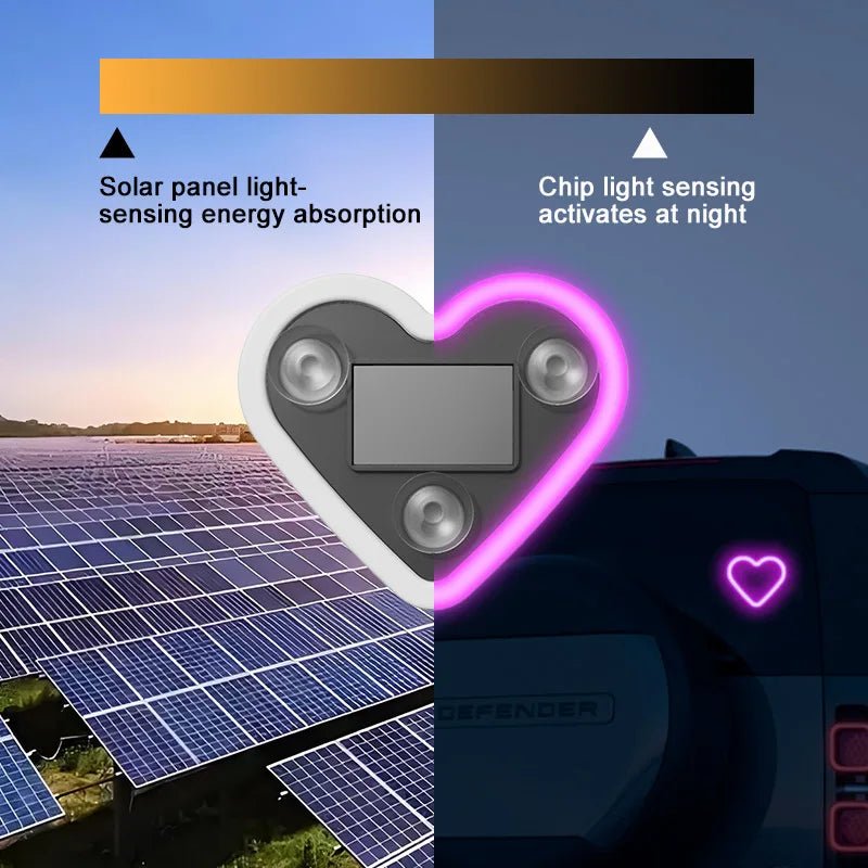 Car Solar Heart LED Light – Wireless Ambient Lamp - Featured Mart