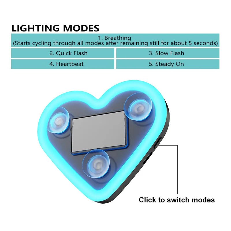 Car Solar Heart LED Light – Wireless Ambient Lamp - Featured Mart