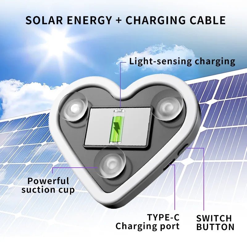 Car Solar Heart LED Light – Wireless Ambient Lamp - Featured Mart