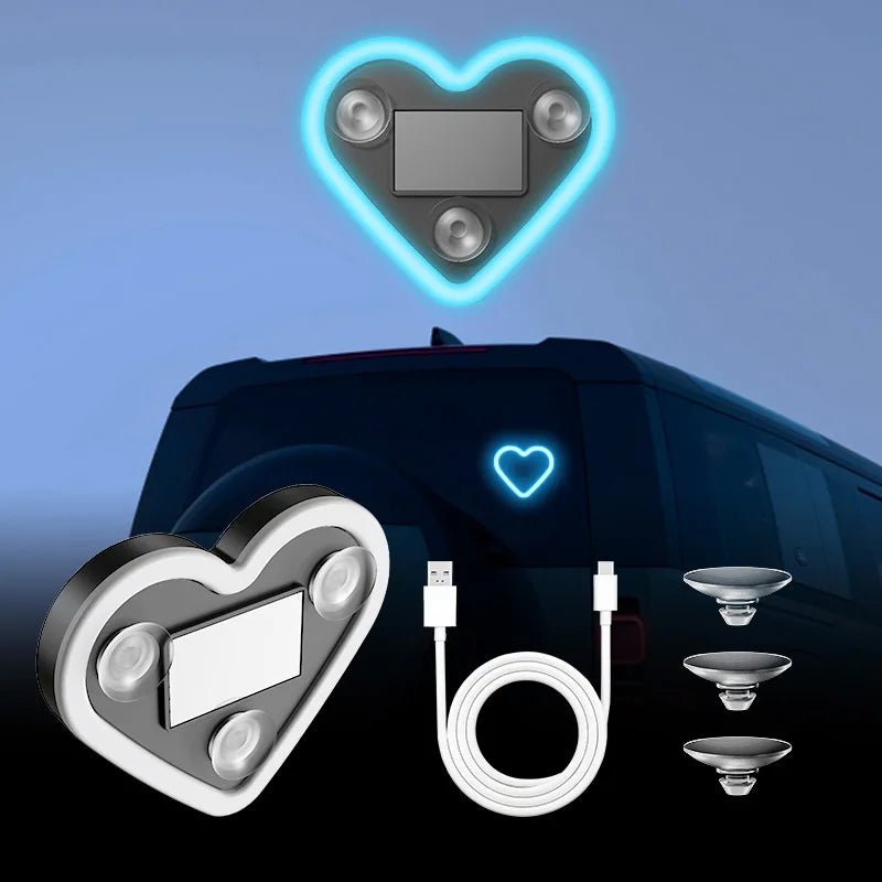 Car Solar Heart LED Light – Wireless Ambient Lamp - Featured Mart
