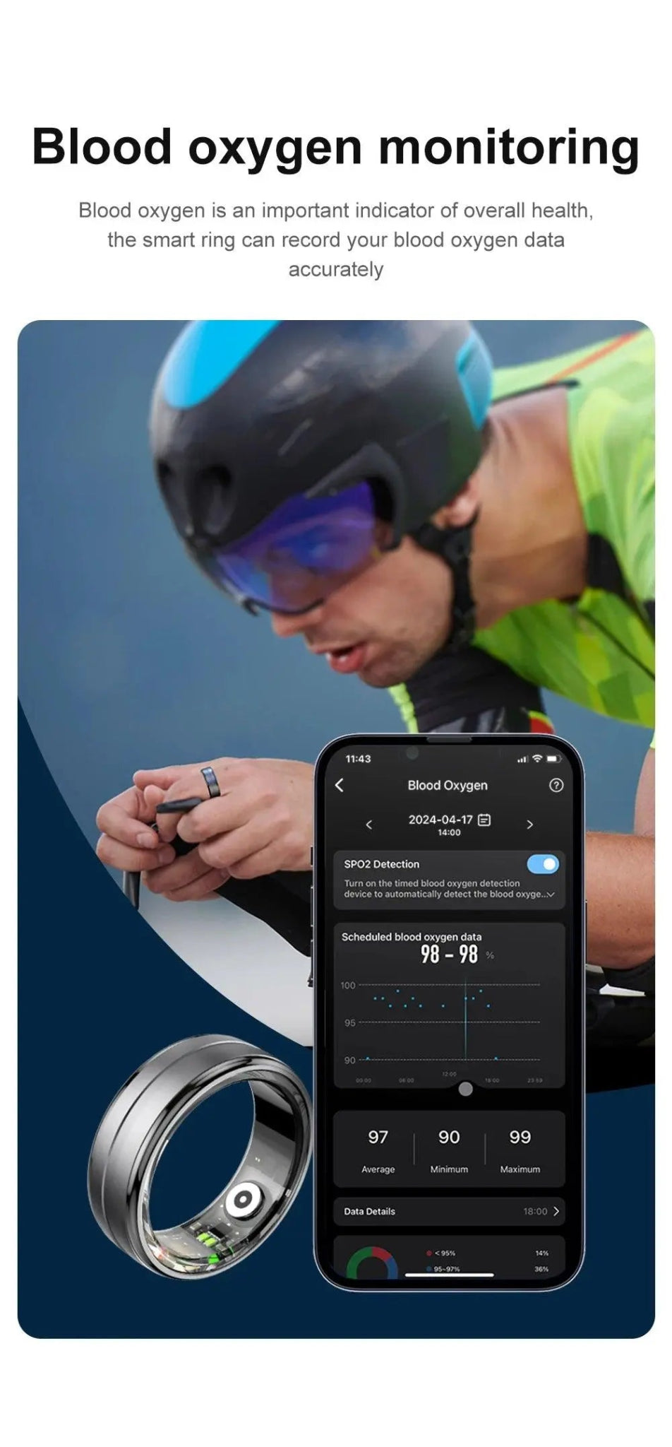 COLMI Smart Ring, Heart Rate & Oxygen Monitor, IP68, 5ATM, Multi - Sport - Featured Mart