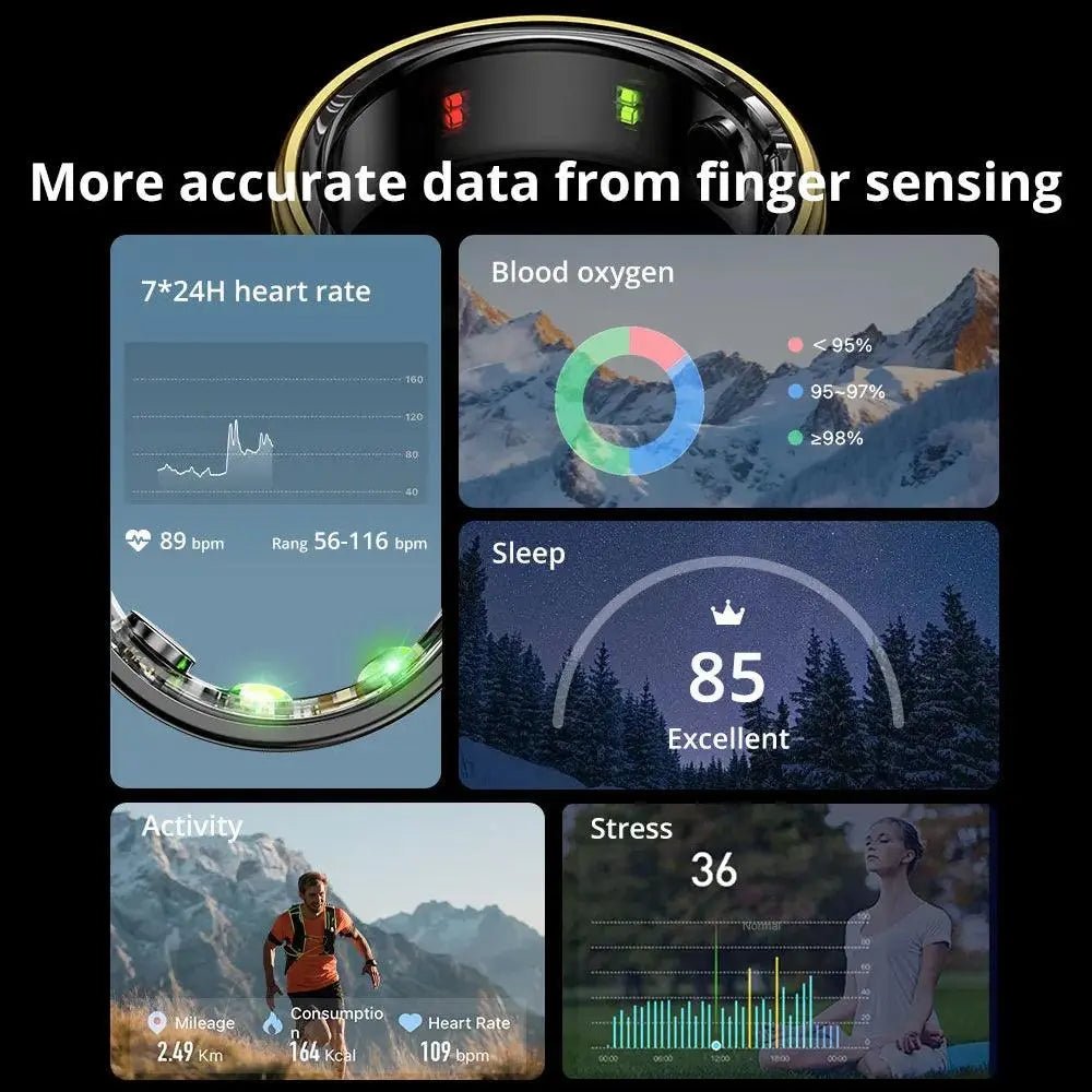 COLMI Smart Ring, Heart Rate & Oxygen Monitor, IP68, 5ATM, Multi - Sport - Featured Mart