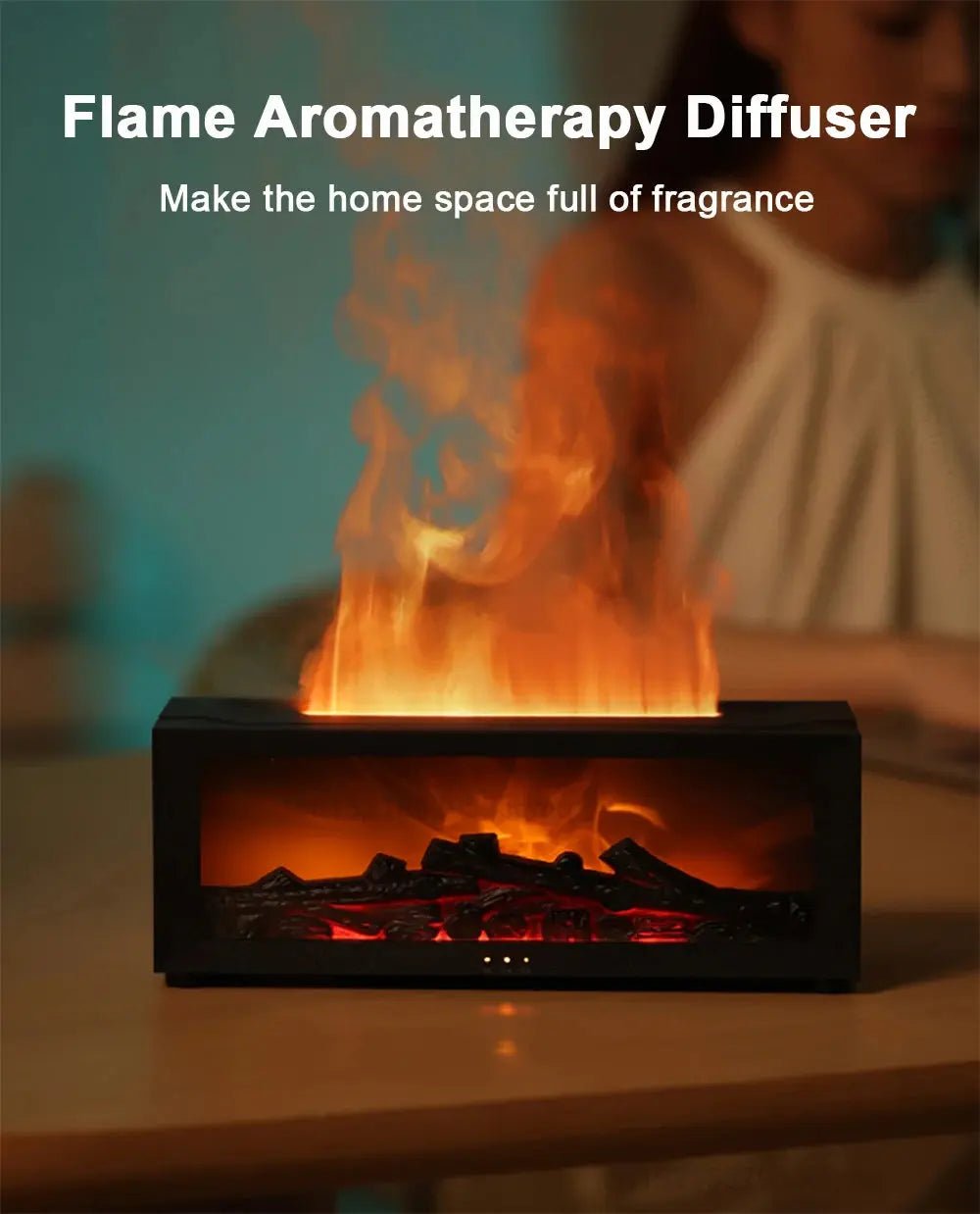 Cool Flame Aroma Essential Oil Humidifier with RGB Light & Remote - Featured Mart