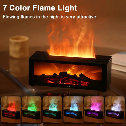 Cool Flame Aroma Essential Oil Humidifier with RGB Light & Remote - Featured Mart