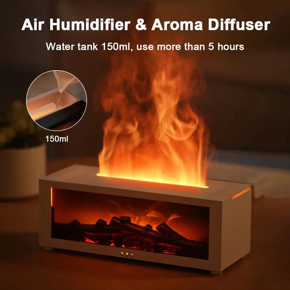 Cool Flame Aroma Essential Oil Humidifier with RGB Light & Remote - Featured Mart
