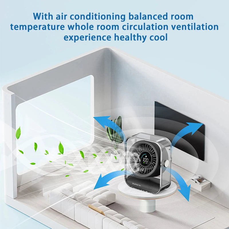 CoolBreeze: Silent USB Desk Fan with LED Display - Featured Mart