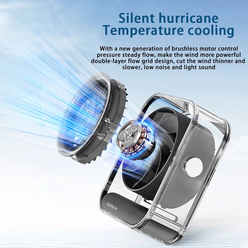 CoolBreeze: Silent USB Desk Fan with LED Display - Featured Mart