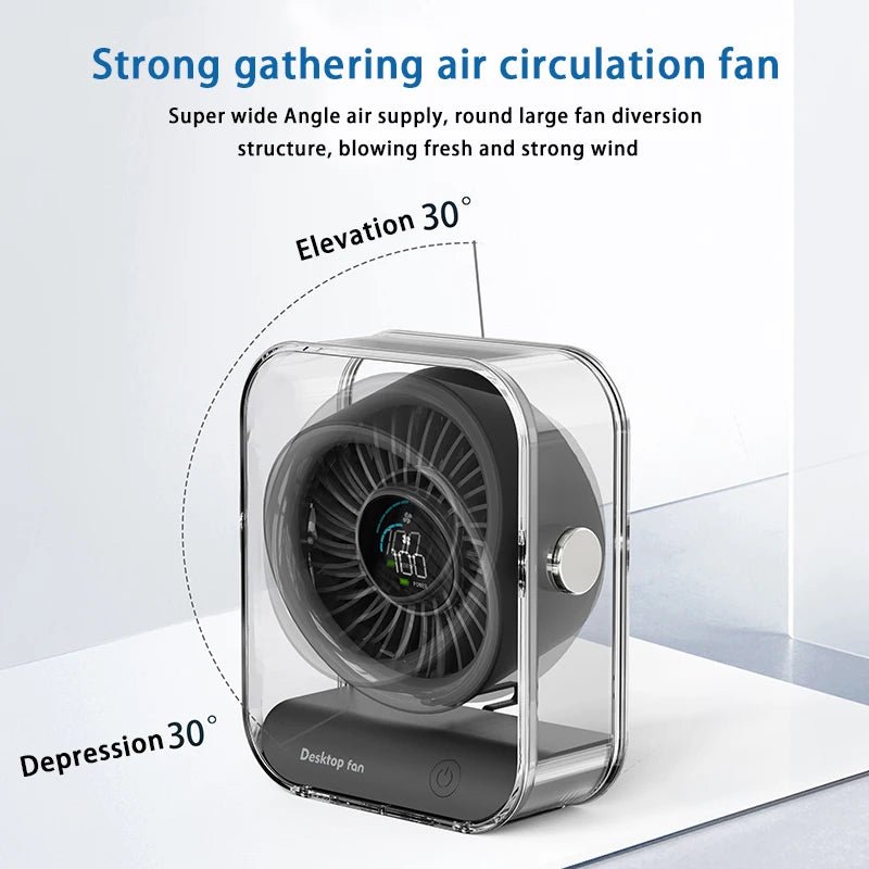 CoolBreeze: Silent USB Desk Fan with LED Display - Featured Mart