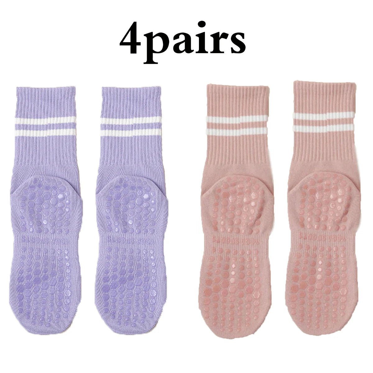 Cotton Non - Slip Yoga, Pilates & Fitness Socks with Silicone Grip - Featured Mart