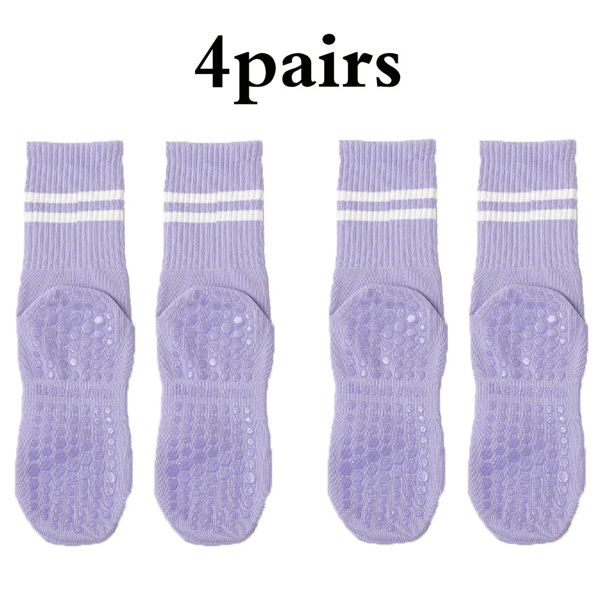 Cotton Non - Slip Yoga, Pilates & Fitness Socks with Silicone Grip - Featured Mart