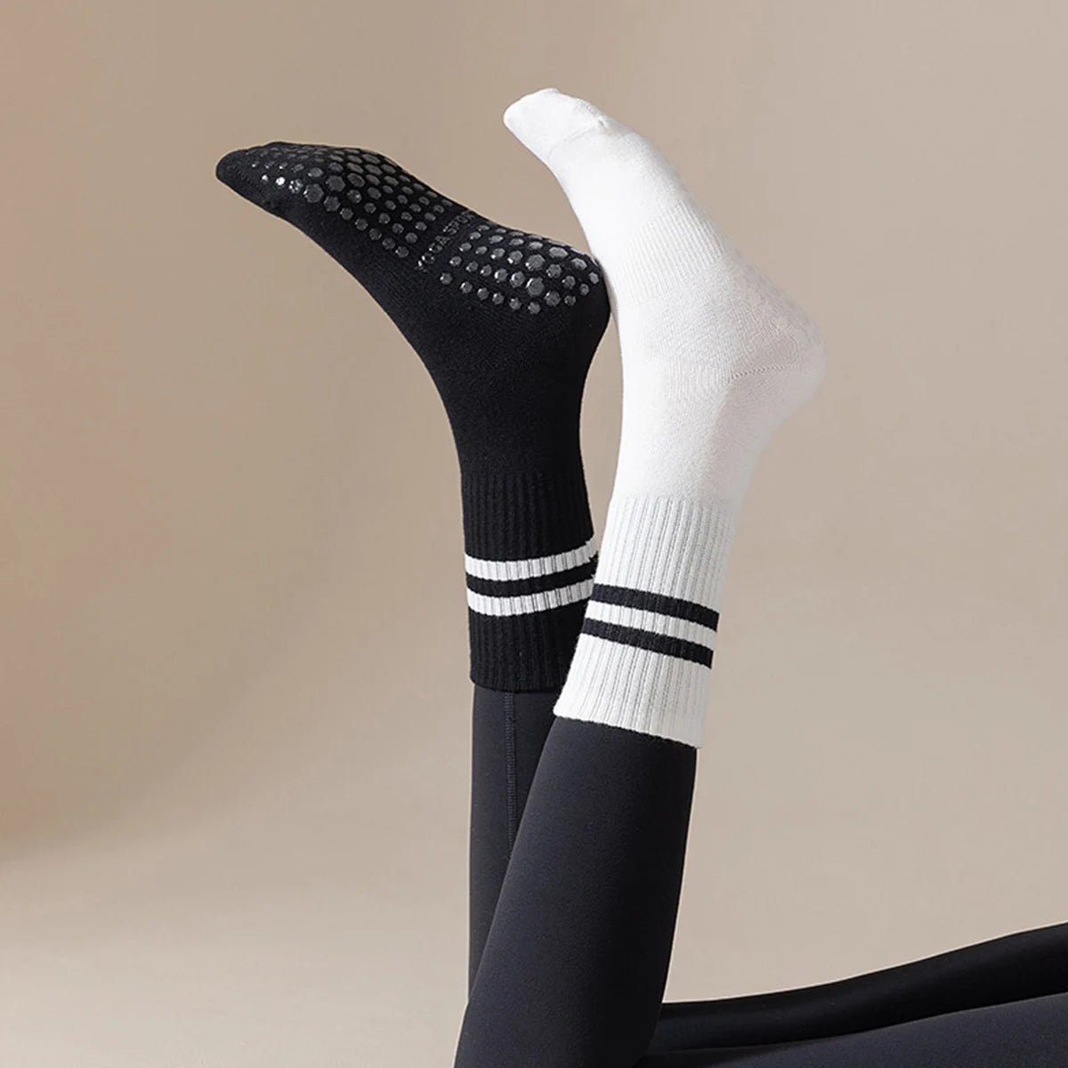 Cotton Non - Slip Yoga, Pilates & Fitness Socks with Silicone Grip - Featured Mart