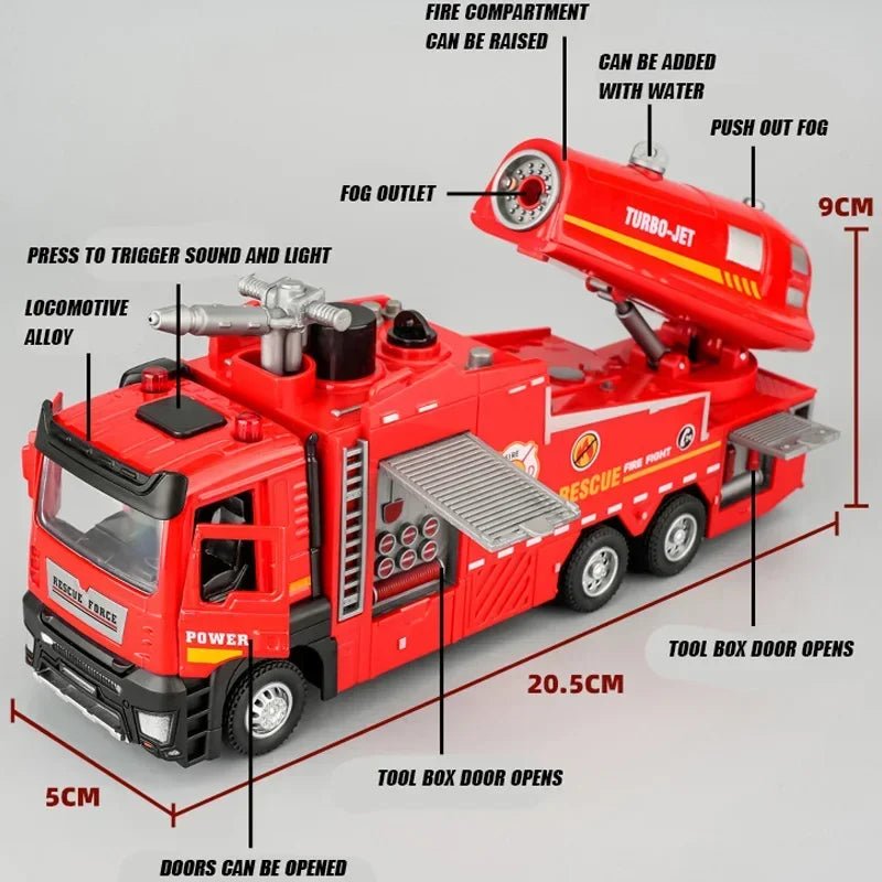 Diecast Fire Truck Toy 1/32 – Lights, Sounds & Gift - Ready Fun - Featured Mart