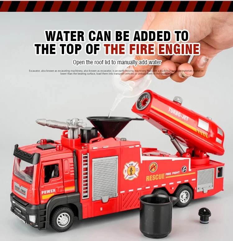 Diecast Fire Truck Toy 1/32 – Lights, Sounds & Gift - Ready Fun - Featured Mart