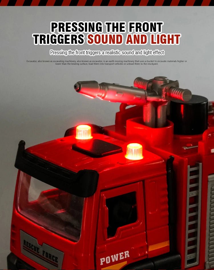 Diecast Fire Truck Toy 1/32 – Lights, Sounds & Gift - Ready Fun - Featured Mart