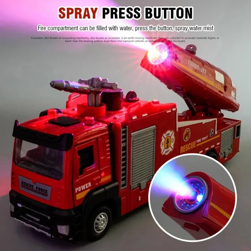 Diecast Fire Truck Toy 1/32 – Lights, Sounds & Gift - Ready Fun - Featured Mart