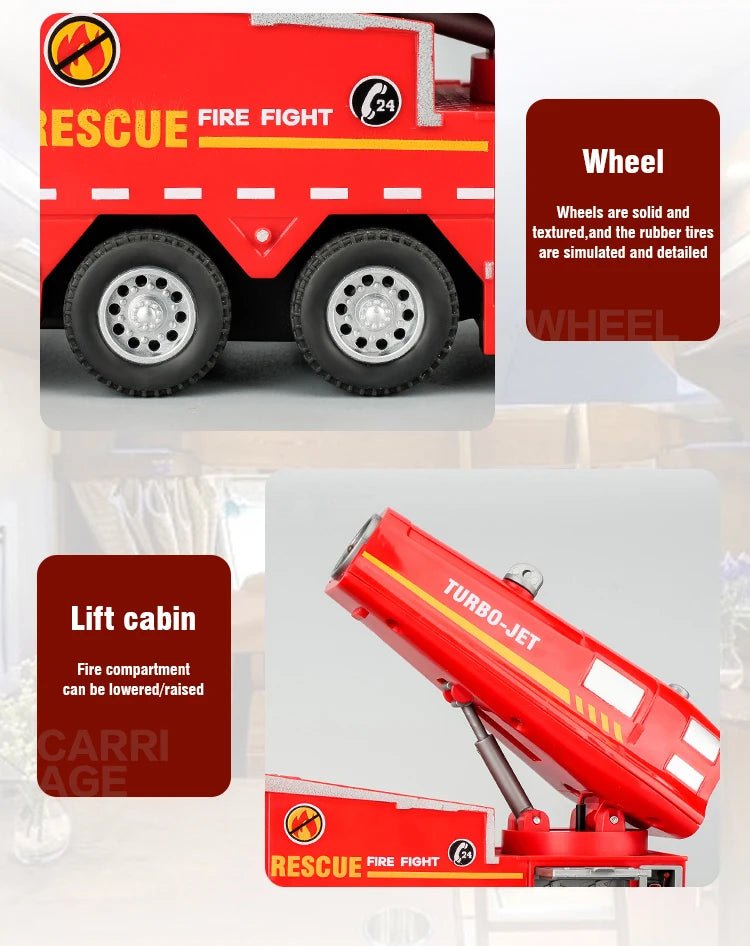 Diecast Fire Truck Toy 1/32 – Lights, Sounds & Gift - Ready Fun - Featured Mart