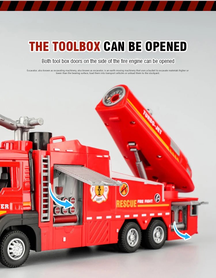 Diecast Fire Truck Toy 1/32 – Lights, Sounds & Gift - Ready Fun - Featured Mart