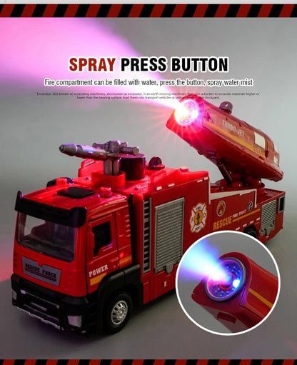 Diecast Fire Truck Toy 1/32 – Lights, Sounds & Gift - Ready Fun - Featured Mart