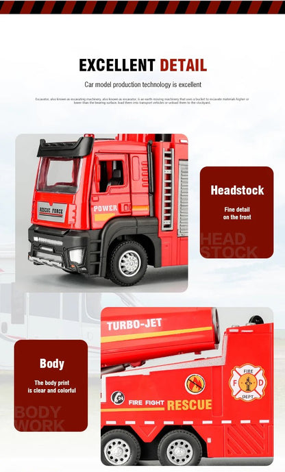 Diecast Fire Truck Toy 1/32 – Lights, Sounds & Gift - Ready Fun - Featured Mart