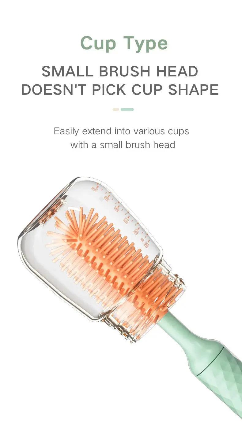 Electric 360° Rotating Silicone Bottle & Pacifier Cleaning Brush Set - Featured Mart