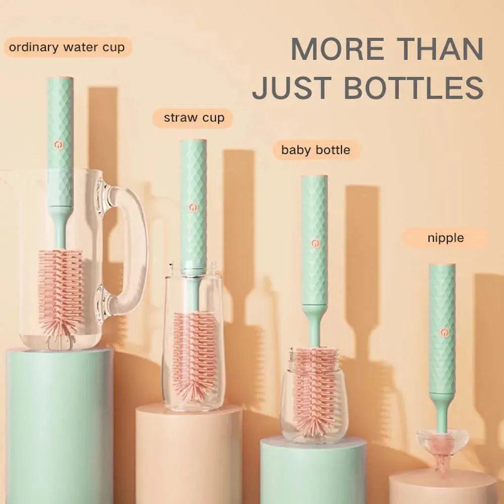 Electric 360° Rotating Silicone Bottle & Pacifier Cleaning Brush Set - Featured Mart