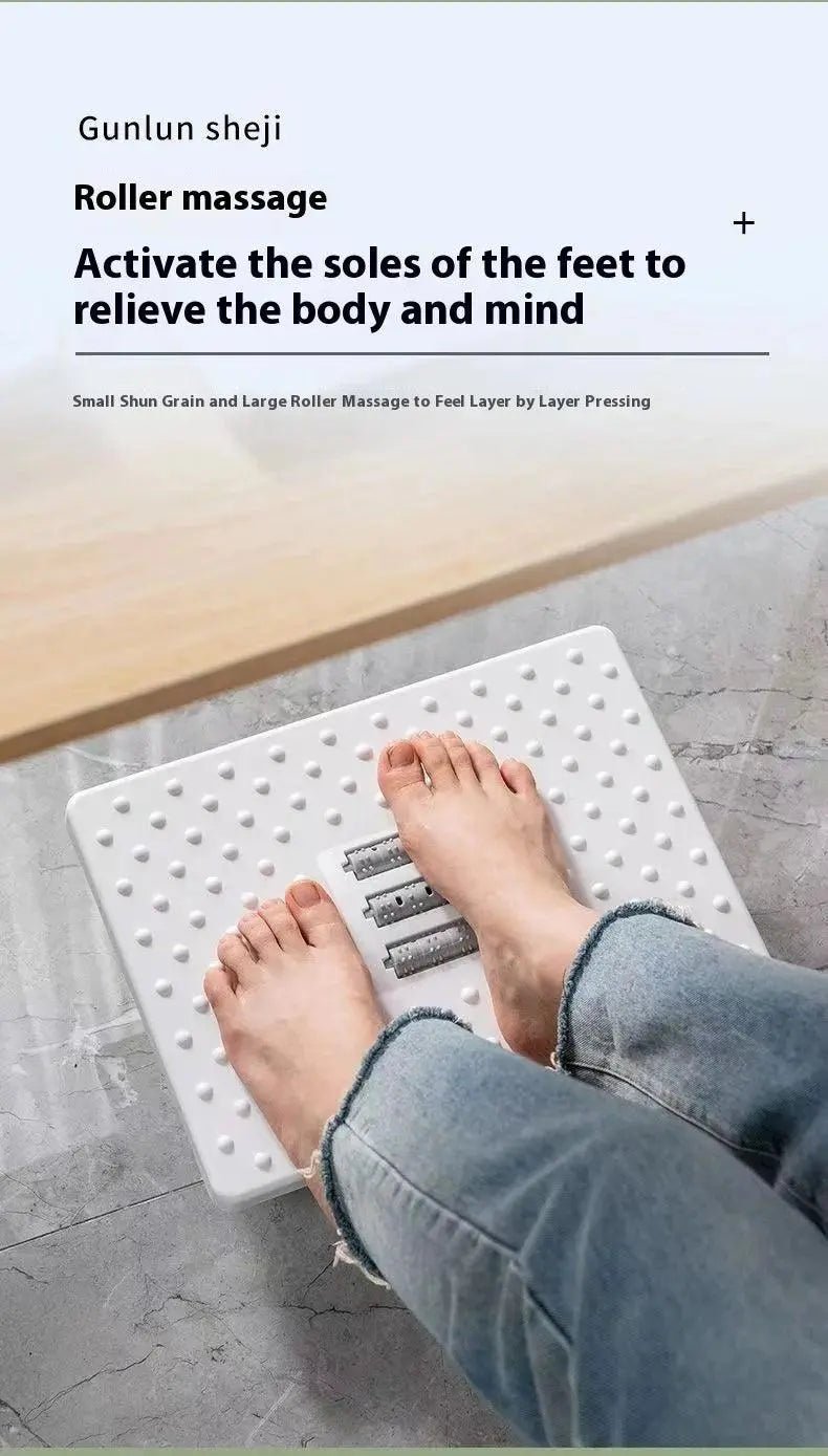 Ergonomic Footrest with Massage Rollers, Portable Under - Desk Stool - Featured Mart